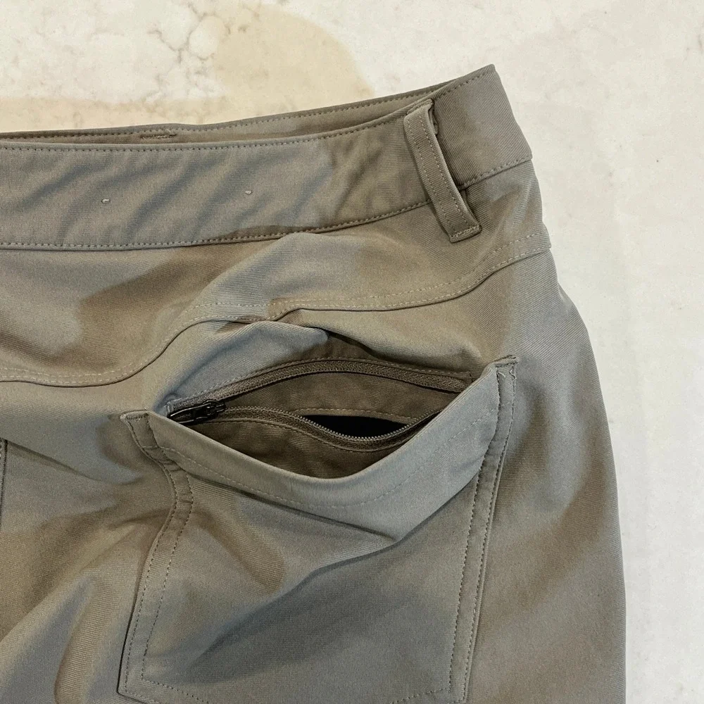 Lululemon ABC Slim Pant Mens 34x26 Grey‎ Sage Warpstreme Stretch Comfort Classic